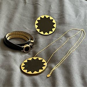 LOT House of Harlow Sunburst Necklace, Ring and Wrap Bracelet